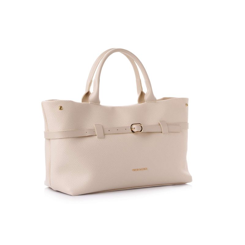 Fashion, accesorii si bijuterii - Femei - Accesorii femei - Genti si rucsacuri femei - Tote bag Lucky Bees, piele, 17 x 40 x 26 cm, crem, 946VNC1316 - Infinity.ro