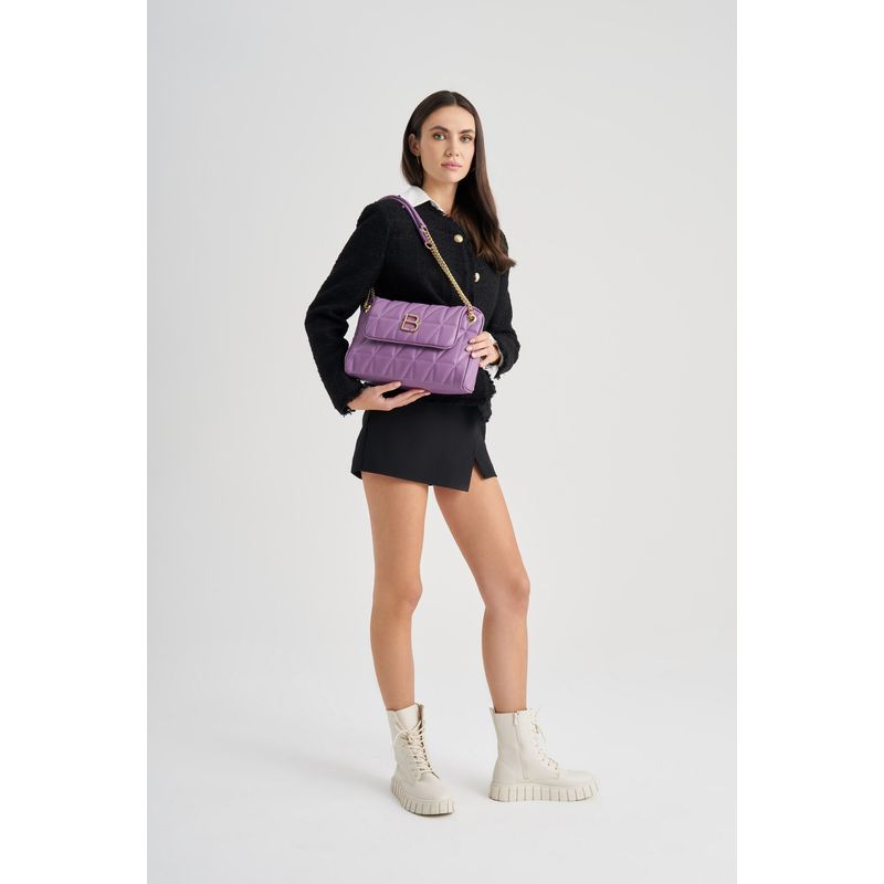 Fashion, accesorii si bijuterii - Femei - Accesorii femei - Genti si rucsacuri femei - Geantă de umăr Lucky Bees, piele, 11 x 32 x 21 cm, lila, 671LKB1620 - Infinity.ro