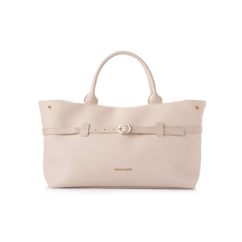 Fashion, accesorii si bijuterii - Femei - Accesorii femei - Genti si rucsacuri femei - Tote bag Lucky Bees, piele, 17 x 40 x 26 cm, crem, 946VNC1316 - Infinity.ro
