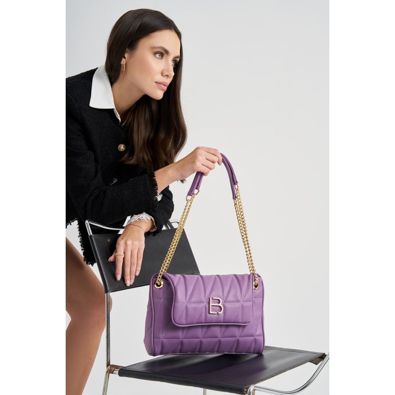Fashion, accesorii si bijuterii - Femei - Accesorii femei - Genti si rucsacuri femei - Geantă de umăr Lucky Bees, piele, 11 x 32 x 21 cm, lila, 671LKB1620 - Infinity.ro