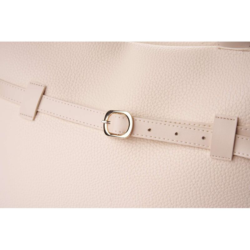 Fashion, accesorii si bijuterii - Femei - Accesorii femei - Genti si rucsacuri femei - Tote bag Lucky Bees, piele, 17 x 40 x 26 cm, crem, 946VNC1316 - Infinity.ro