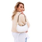 Fashion, accesorii si bijuterii - Femei - Accesorii femei - Genti si rucsacuri femei - Geantă de umăr Lucky Bees, piele, 6 x 23 x 12 cm, alb, 246MDM1165 - Infinity.ro