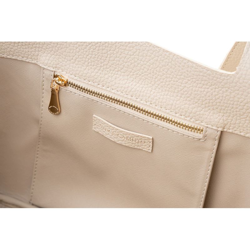 Fashion, accesorii si bijuterii - Femei - Accesorii femei - Genti si rucsacuri femei - Tote bag Lucky Bees, piele, 15 x 33 x 22 cm, bej, 946VNC1293 - Infinity.ro