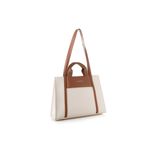 Fashion, accesorii si bijuterii - Femei - Accesorii femei - Genti si rucsacuri femei - Tote bag Lucky Bees, piele, 11 x 37 x 27 cm, crem și tan, 946VNC1198 - Infinity.ro
