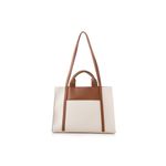 Fashion, accesorii si bijuterii - Femei - Accesorii femei - Genti si rucsacuri femei - Tote bag Lucky Bees, piele, 11 x 37 x 27 cm, crem și tan, 946VNC1198 - Infinity.ro