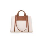 Fashion, accesorii si bijuterii - Femei - Accesorii femei - Genti si rucsacuri femei - Tote bag Lucky Bees, piele, 11 x 37 x 27 cm, crem și tan, 946VNC1198 - Infinity.ro