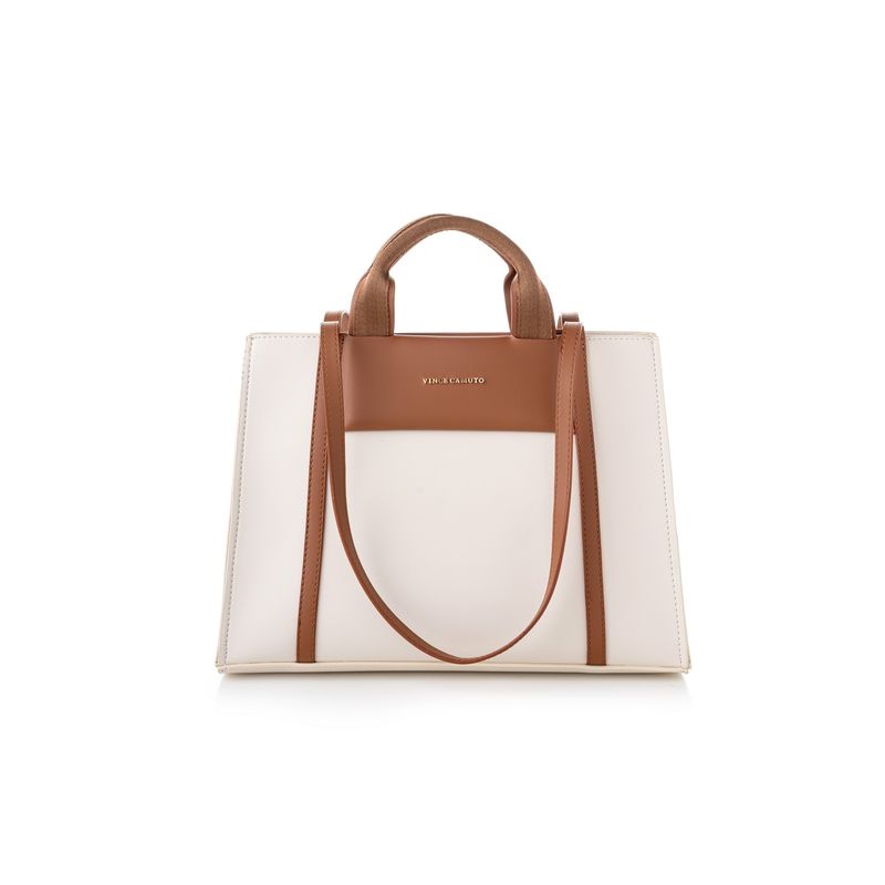 Fashion, accesorii si bijuterii - Femei - Accesorii femei - Genti si rucsacuri femei - Tote bag Lucky Bees, piele, 11 x 37 x 27 cm, crem și tan, 946VNC1198 - Infinity.ro