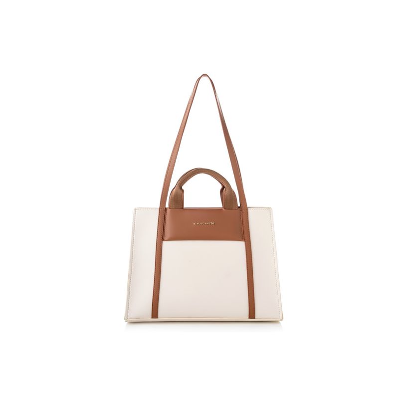 Fashion, accesorii si bijuterii - Femei - Accesorii femei - Genti si rucsacuri femei - Tote bag Lucky Bees, piele, 11 x 37 x 27 cm, crem și tan, 946VNC1198 - Infinity.ro