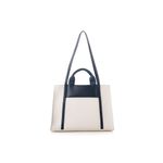 Fashion, accesorii si bijuterii - Femei - Accesorii femei - Genti si rucsacuri femei - Tote bag Lucky Bees, piele, 11 x 37 x 27 cm, crem și albastru închis, 946VNC1196 - Infinity.ro
