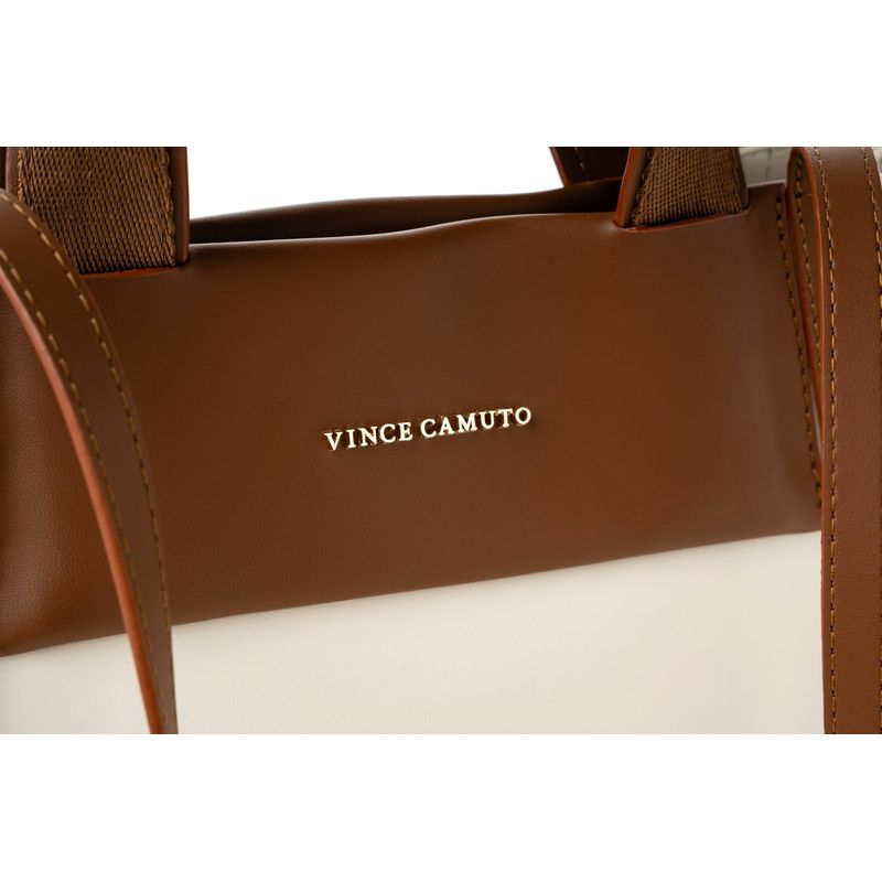 Fashion, accesorii si bijuterii - Femei - Accesorii femei - Genti si rucsacuri femei - Tote bag Lucky Bees, piele, 11 x 37 x 27 cm, crem și tan, 946VNC1198 - Infinity.ro