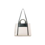 Fashion, accesorii si bijuterii - Femei - Accesorii femei - Genti si rucsacuri femei - Tote bag Lucky Bees, piele, 11 x 37 x 27 cm, crem și închis verde, 946VNC1197 - Infinity.ro