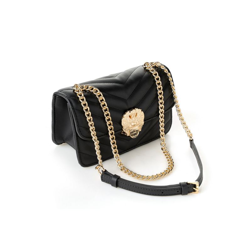 Fashion, accesorii si bijuterii - Femei - Accesorii femei - Genti si rucsacuri femei - Geantă de umăr Lucky Bees, piele, 9 x 21 x 12 cm, negru, 946VNC1203 - Infinity.ro
