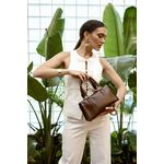 Fashion, accesorii si bijuterii - Femei - Accesorii femei - Genti si rucsacuri femei - Geantă de umăr Lucky Bees, piele, 11 x 26 x 15 cm, maro, 671LKB2152 - Infinity.ro