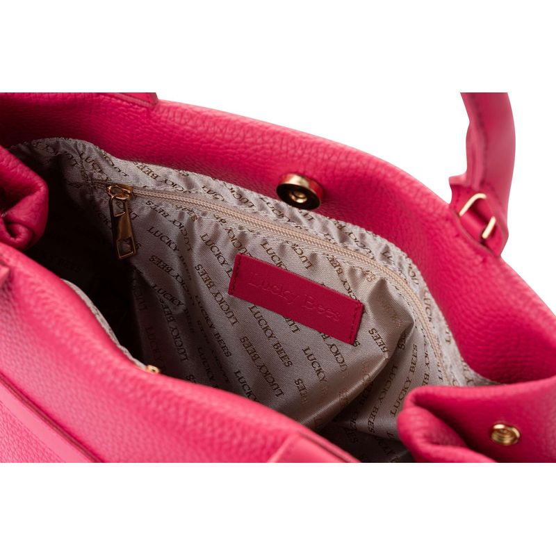 Fashion, accesorii si bijuterii - Femei - Accesorii femei - Genti si rucsacuri femei - Geantă de umăr Lucky Bees, piele, 14 x 29 x 19 cm, roz, 671LKB2126 - Infinity.ro