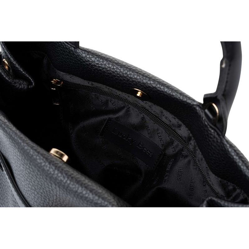Fashion, accesorii si bijuterii - Femei - Accesorii femei - Genti si rucsacuri femei - Geantă de umăr Lucky Bees, piele, 14 x 29 x 19 cm, negru, 671LKB2127 - Infinity.ro