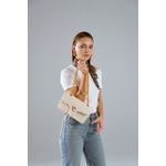 Fashion, accesorii si bijuterii - Femei - Accesorii femei - Genti si rucsacuri femei - Geantă de umăr Lucky Bees, piele, 7 x 23 x 15 cm, crem, 946VNC1288 - Infinity.ro