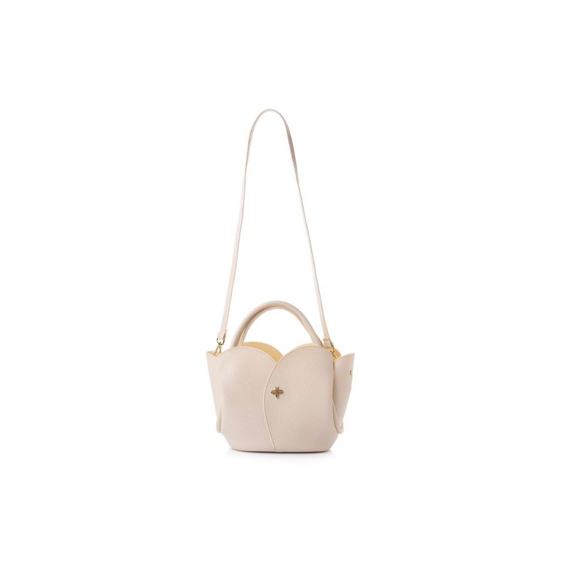 Fashion, accesorii si bijuterii - Femei - Accesorii femei - Genti si rucsacuri femei - Geantă de umăr Lucky Bees, piele, 15 x 29 x 21 cm, crem, 671LKB2247 - Infinity.ro
