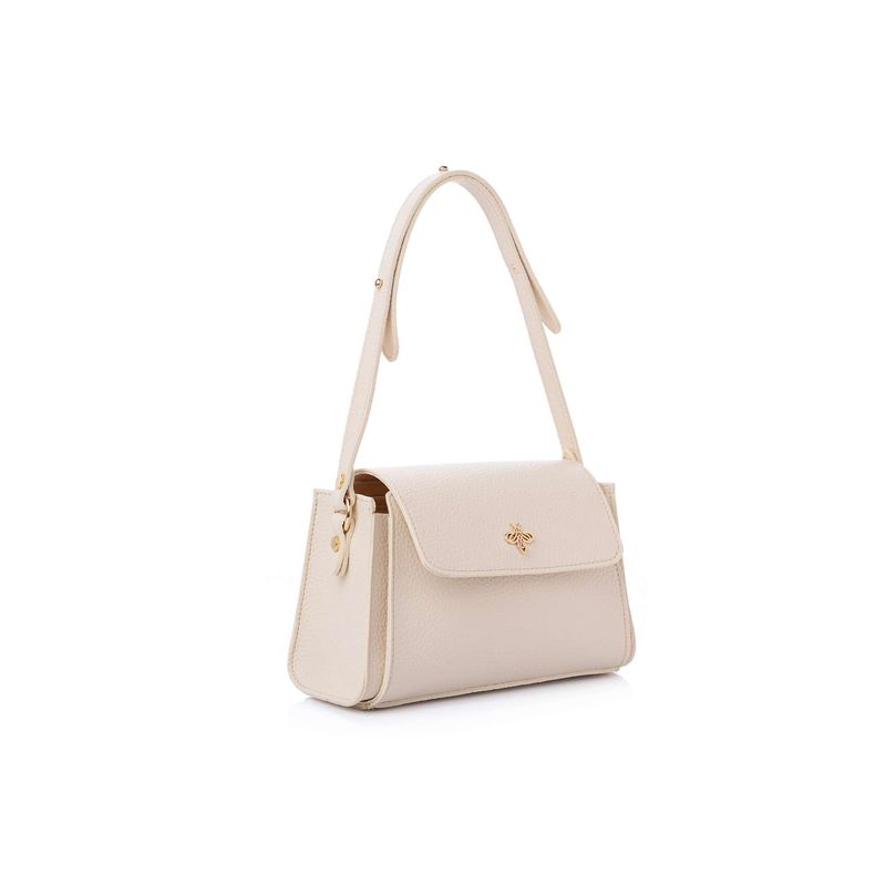 Fashion, accesorii si bijuterii - Femei - Accesorii femei - Genti si rucsacuri femei - Geantă de umăr Lucky Bees, piele, 10 x 23 x 15 cm, crem, 671LKB2138 - Infinity.ro