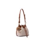 Fashion, accesorii si bijuterii - Femei - Accesorii femei - Genti si rucsacuri femei - Geantă de umăr Lucky Bees, piele, 16 x 25 x 22 cm, tan și crem, 671LKB2217 - Infinity.ro