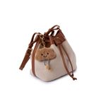 Fashion, accesorii si bijuterii - Femei - Accesorii femei - Genti si rucsacuri femei - Geantă de umăr Lucky Bees, piele, 16 x 25 x 22 cm, tan și crem, 671LKB2217 - Infinity.ro