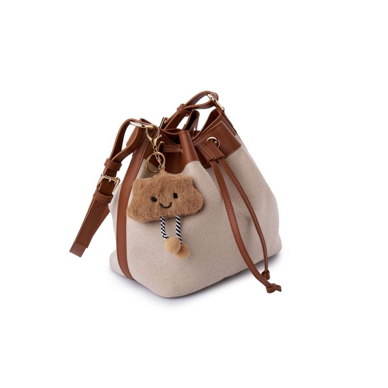 Fashion, accesorii si bijuterii - Femei - Accesorii femei - Genti si rucsacuri femei - Geantă de umăr Lucky Bees, piele, 16 x 25 x 22 cm, tan și crem, 671LKB2217 - Infinity.ro