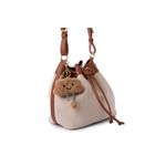Fashion, accesorii si bijuterii - Femei - Accesorii femei - Genti si rucsacuri femei - Geantă de umăr Lucky Bees, piele, 16 x 25 x 22 cm, tan și crem, 671LKB2217 - Infinity.ro