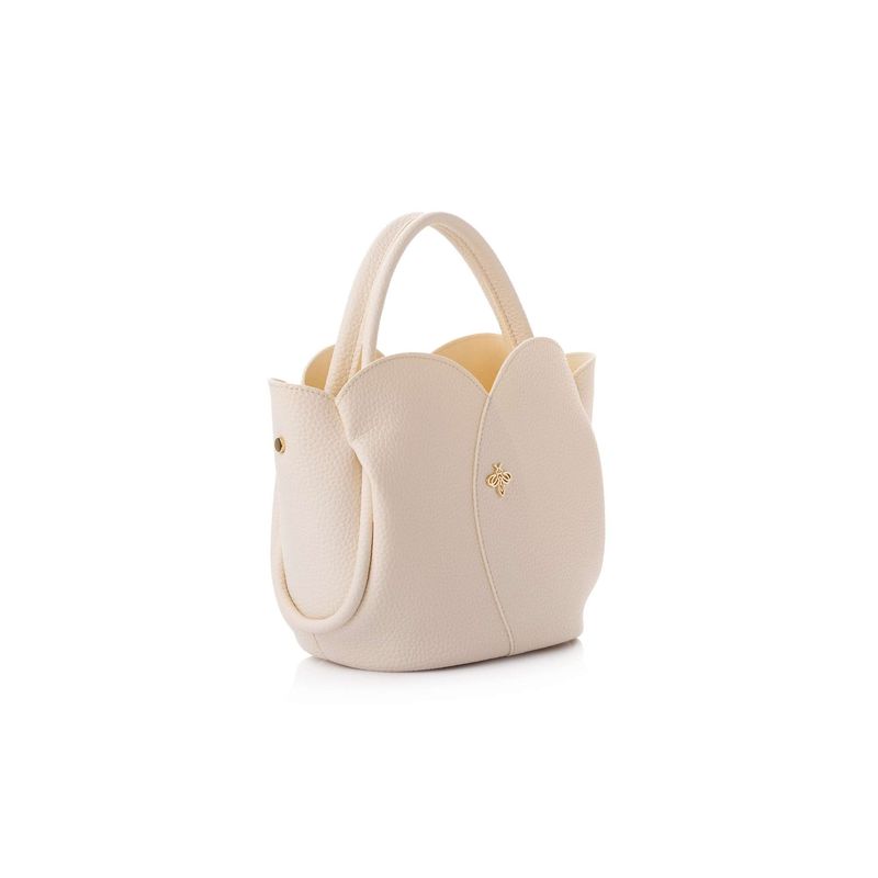 Fashion, accesorii si bijuterii - Femei - Accesorii femei - Genti si rucsacuri femei - Geantă de umăr Lucky Bees, piele, 15 x 29 x 21 cm, crem, 671LKB2247 - Infinity.ro