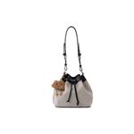 Fashion, accesorii si bijuterii - Femei - Accesorii femei - Genti si rucsacuri femei - Geantă de umăr Lucky Bees, piele, 16 x 25 x 22 cm, negru și crem, 671LKB2216 - Infinity.ro
