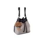 Fashion, accesorii si bijuterii - Femei - Accesorii femei - Genti si rucsacuri femei - Geantă de umăr Lucky Bees, piele, 16 x 25 x 22 cm, negru și crem, 671LKB2216 - Infinity.ro