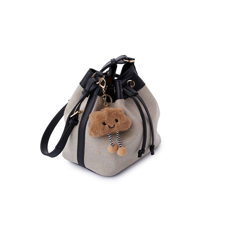 Fashion, accesorii si bijuterii - Femei - Accesorii femei - Genti si rucsacuri femei - Geantă de umăr Lucky Bees, piele, 16 x 25 x 22 cm, negru și crem, 671LKB2216 - Infinity.ro