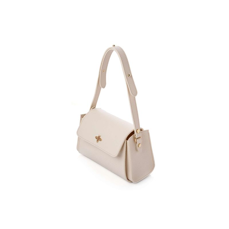 Fashion, accesorii si bijuterii - Femei - Accesorii femei - Genti si rucsacuri femei - Geantă de umăr Lucky Bees, piele, 10 x 23 x 15 cm, crem, 671LKB2138 - Infinity.ro