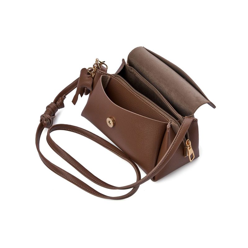 Fashion, accesorii si bijuterii - Femei - Accesorii femei - Genti si rucsacuri femei - Geantă de umăr Lucky Bees, piele, 11 x 22 x 12 cm, tan, 671LKB2151 - Infinity.ro