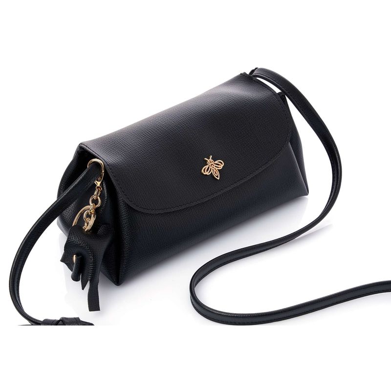 Fashion, accesorii si bijuterii - Femei - Accesorii femei - Genti si rucsacuri femei - Geantă de umăr Lucky Bees, piele, 11 x 22 x 12 cm, negru, 671LKB2150 - Infinity.ro