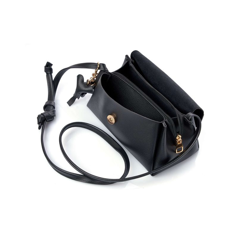 Fashion, accesorii si bijuterii - Femei - Accesorii femei - Genti si rucsacuri femei - Geantă de umăr Lucky Bees, piele, 11 x 22 x 12 cm, negru, 671LKB2150 - Infinity.ro