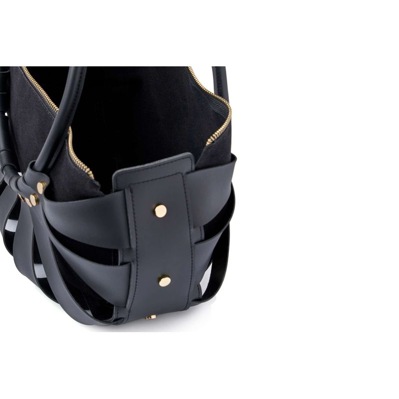 Fashion, accesorii si bijuterii - Femei - Accesorii femei - Genti si rucsacuri femei - Geantă de umăr Lucky Bees, piele, 15 x 35 x 18 cm, negru, 671LKB2134 - Infinity.ro