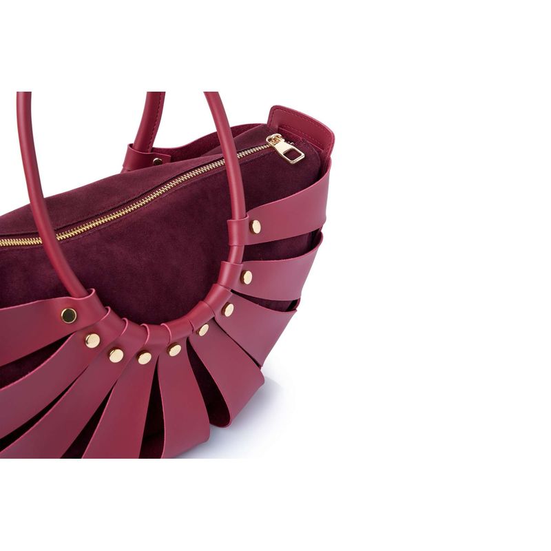 Fashion, accesorii si bijuterii - Femei - Accesorii femei - Genti si rucsacuri femei - Geantă de umăr Lucky Bees, piele, 15 x 35 x 18 cm, maroon, 671LKB2136 - Infinity.ro