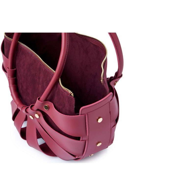 Fashion, accesorii si bijuterii - Femei - Accesorii femei - Genti si rucsacuri femei - Geantă de umăr Lucky Bees, piele, 15 x 35 x 18 cm, maroon, 671LKB2136 - Infinity.ro