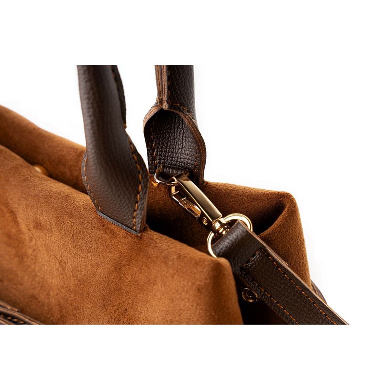 Fashion, accesorii si bijuterii - Femei - Accesorii femei - Genti si rucsacuri femei - Tote bag Lucky Bees, piele, 18.5 x 29 x 14 cm, maro, 946VNC1311 - Infinity.ro