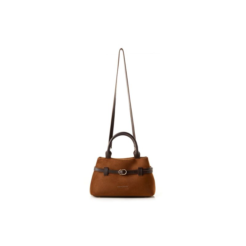 Fashion, accesorii si bijuterii - Femei - Accesorii femei - Genti si rucsacuri femei - Tote bag Lucky Bees, piele, 18.5 x 29 x 14 cm, maro, 946VNC1311 - Infinity.ro