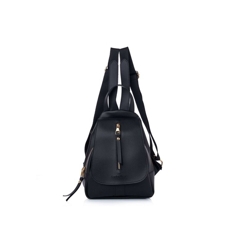 Fashion, accesorii si bijuterii - Femei - Accesorii femei - Genti si rucsacuri femei - Rucsac Lucky Bees, piele, 8 x 23 x 33 cm, negru, 671LKB2130 - Infinity.ro