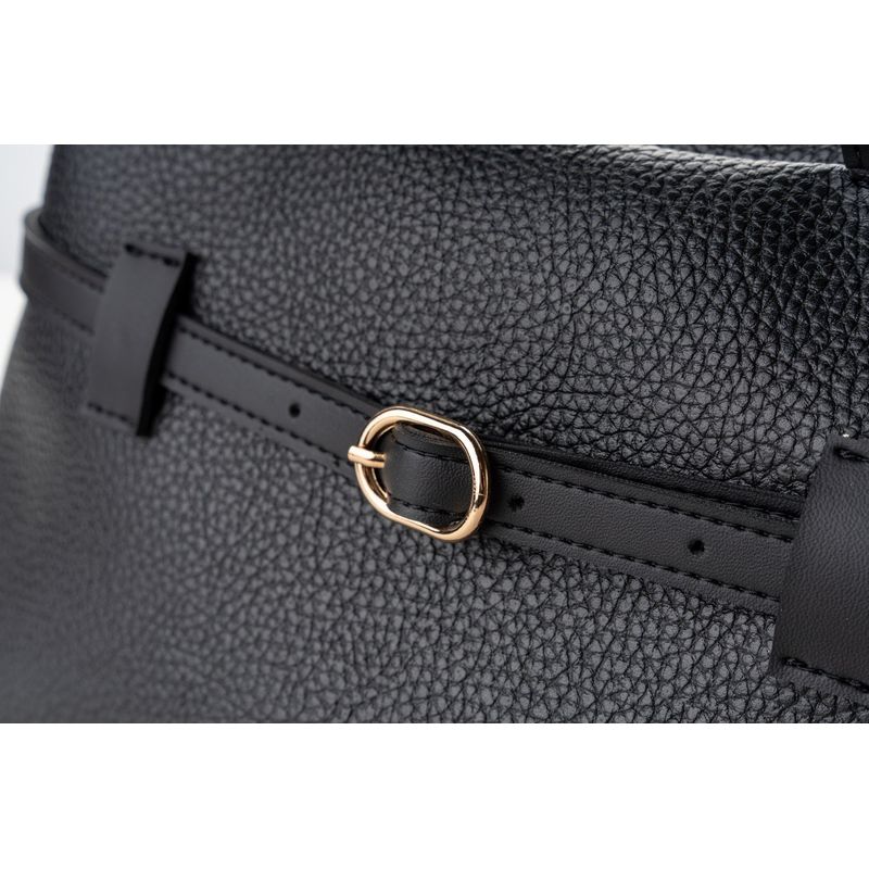 Fashion, accesorii si bijuterii - Femei - Accesorii femei - Genti si rucsacuri femei - Tote bag Lucky Bees, piele, 18.5 x 29 x 14 cm, negru, 946VNC1309 - Infinity.ro