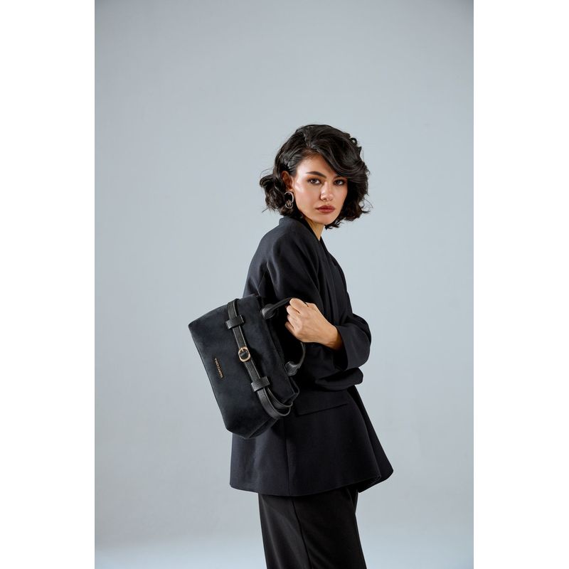 Fashion, accesorii si bijuterii - Femei - Accesorii femei - Genti si rucsacuri femei - Tote bag Lucky Bees, piele, 18.5 x 29 x 14 cm, negru, 946VNC1310 - Infinity.ro