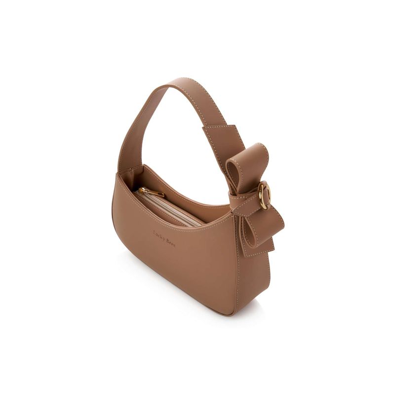 Fashion, accesorii si bijuterii - Femei - Accesorii femei - Genti si rucsacuri femei - Geantă de umăr Lucky Bees, piele, 7 x 26 x 18 cm, camel, 671LKB2165 - Infinity.ro