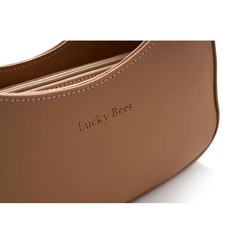 Fashion, accesorii si bijuterii - Femei - Accesorii femei - Genti si rucsacuri femei - Geantă de umăr Lucky Bees, piele, 7 x 26 x 18 cm, camel, 671LKB2165 - Infinity.ro
