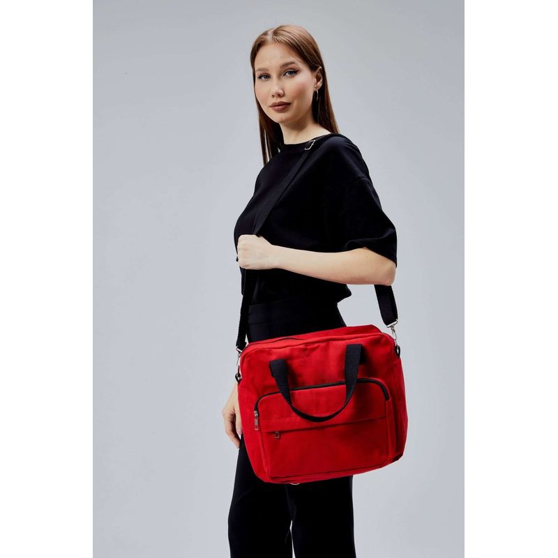 Fashion, accesorii si bijuterii - Femei - Accesorii femei - Genti si rucsacuri femei - Tote bag Lucky Bees, 33 x 30 x 10 cm, roșu, 421BRG2247 - Infinity.ro