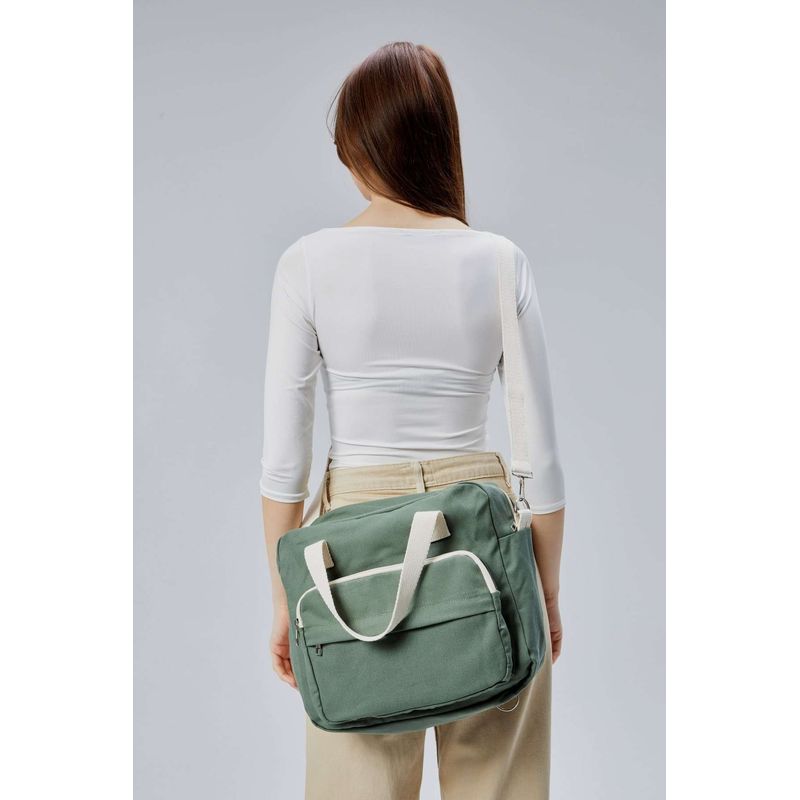 Fashion, accesorii si bijuterii - Femei - Accesorii femei - Genti si rucsacuri femei - Tote bag Lucky Bees, 33 x 30 x 10 cm, verde, 421BRG2246 - Infinity.ro