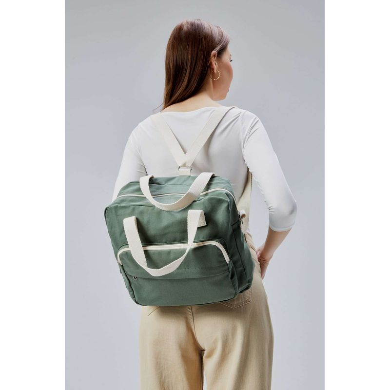 Fashion, accesorii si bijuterii - Femei - Accesorii femei - Genti si rucsacuri femei - Tote bag Lucky Bees, 33 x 30 x 10 cm, verde, 421BRG2246 - Infinity.ro