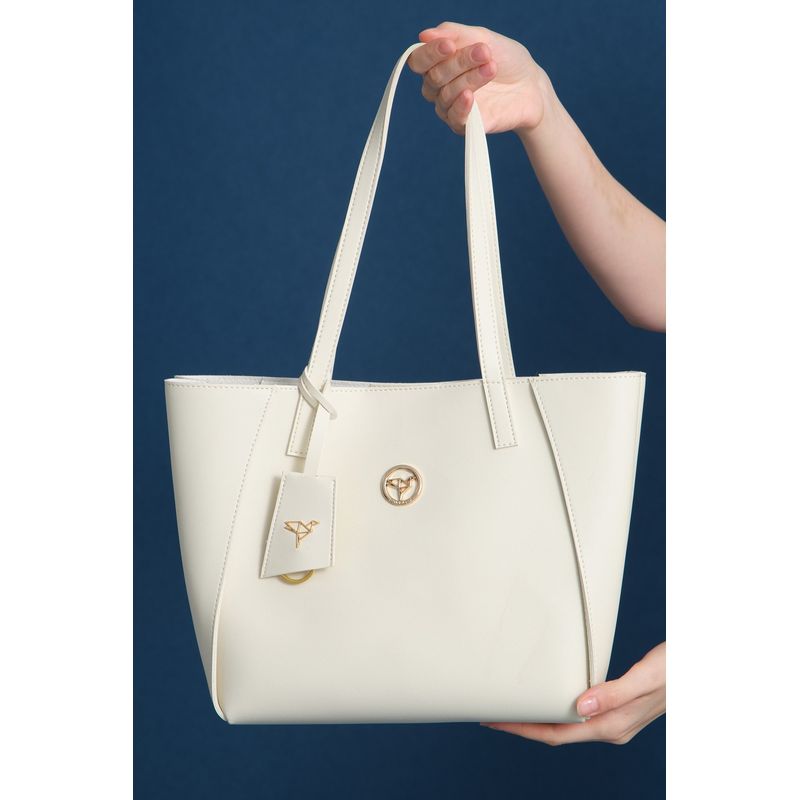 Fashion, accesorii si bijuterii - Femei - Accesorii femei - Genti si rucsacuri femei - Geantă de umăr Lucky Bees, piele, 12 x 34 x 24 cm, bej, 456ZYM2250 - Infinity.ro