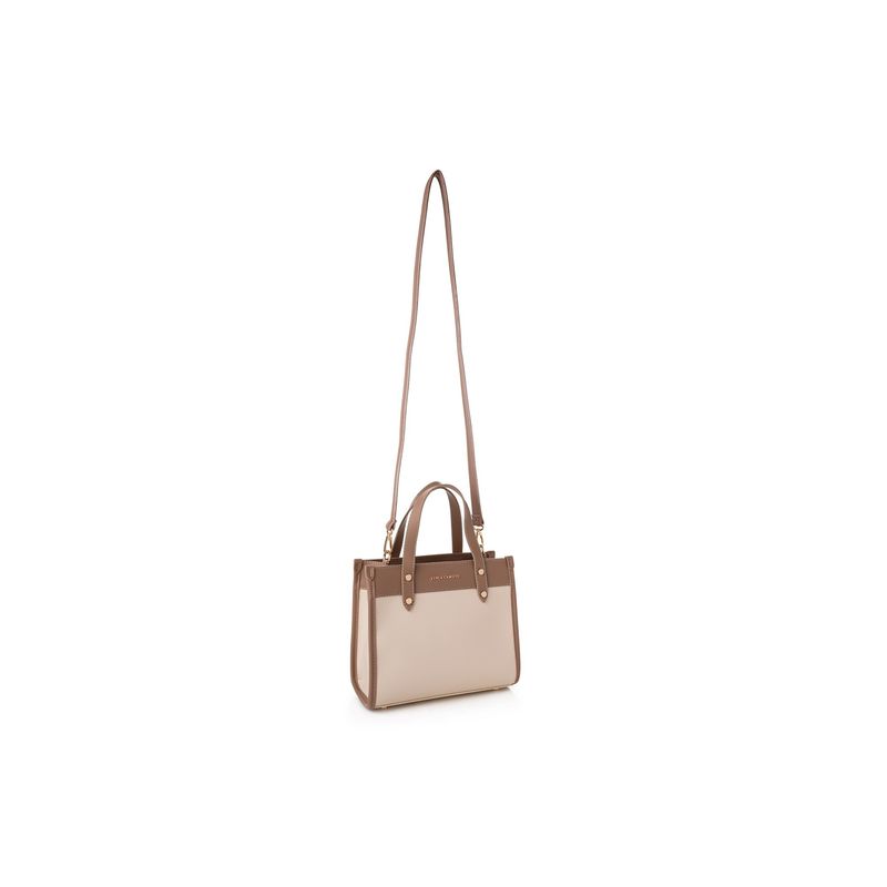 Fashion, accesorii si bijuterii - Femei - Accesorii femei - Genti si rucsacuri femei - Tote bag Lucky Bees, piele, 12 x 25 x 20 cm, crem și bej-cenușiu, 946VNC1217 - Infinity.ro