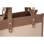 Fashion, accesorii si bijuterii - Femei - Accesorii femei - Genti si rucsacuri femei - Tote bag Lucky Bees, piele, 12 x 25 x 20 cm, crem și bej-cenușiu, 946VNC1217 - Infinity.ro